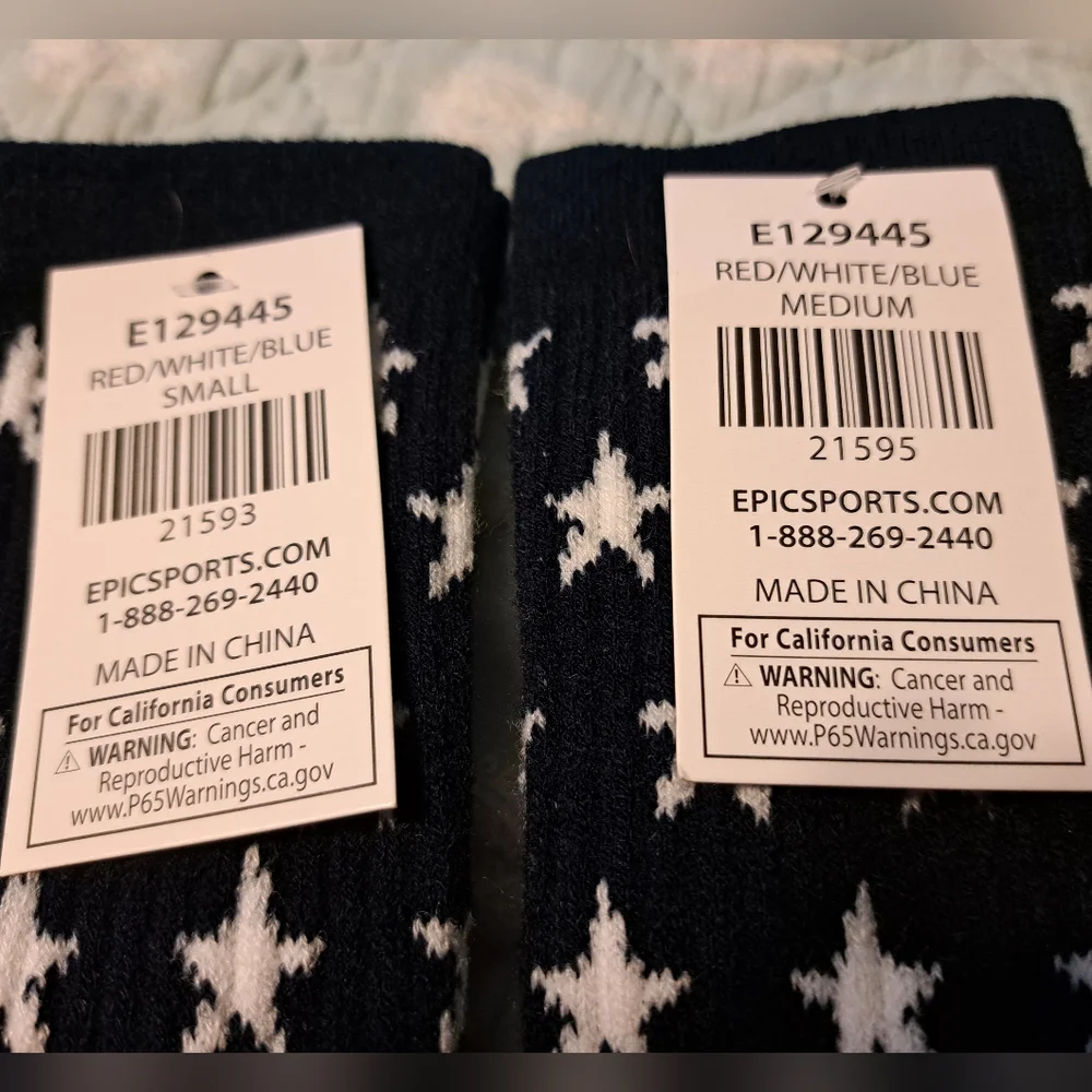 (5) Epic Sports 'Merica Socks (4) S and (1) M